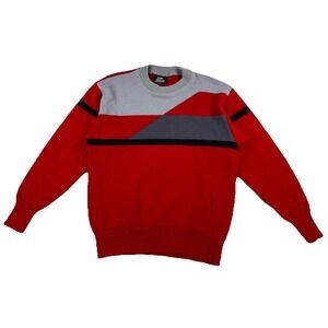 Vintage Lido Sports 100% Wool Sweater Red USA Men's Medium